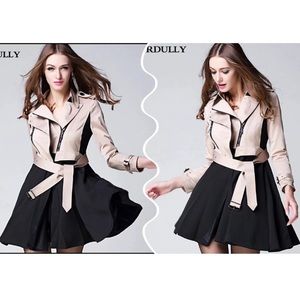 NWT British Style Skirted Trench Coat Windbreaker